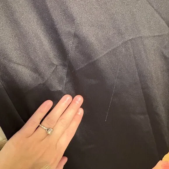 Anthropologie Strapless Floral Satin Maxi Dress Large - Picture 6 of 9